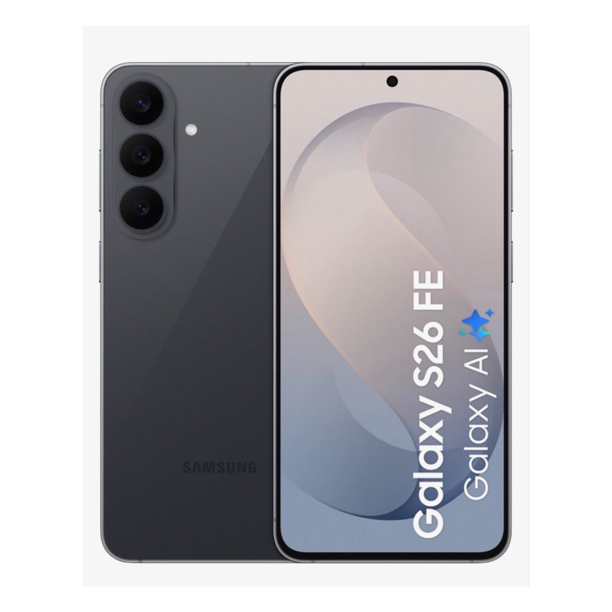 Gesealde Samsung Galaxy S26 FE 128GB Graphite voor- en achterkant