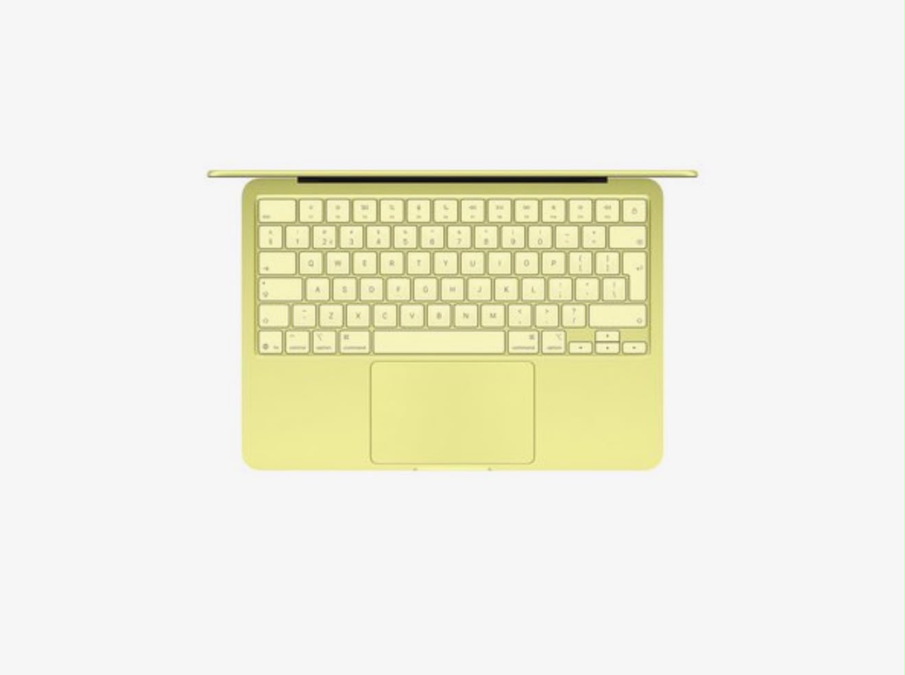 Apple MacBook Neo 13-inch in Citrus bovenaanzicht met toetsenbord